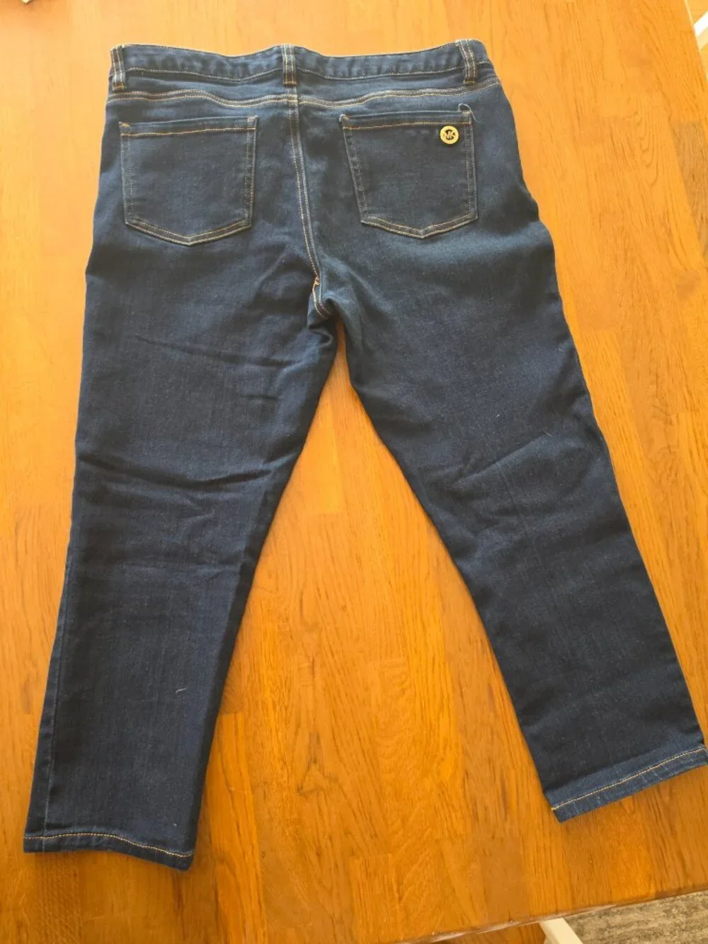 Michael Kors Womens Size 10 Dark Wash Capri Jeans Stretch Denim Cropped Pants